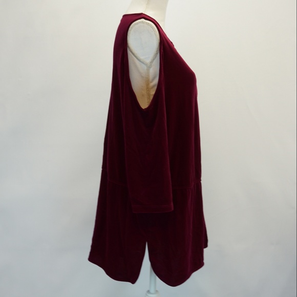 Lauren Ralph Lauren Cold Shoulder Velvet Top - Picture 3 of 7